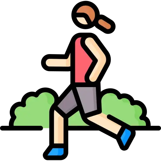 Jogging track amidst greenery