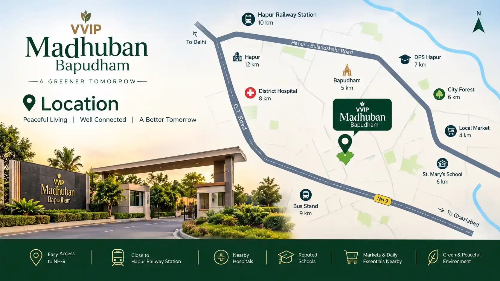 VVIP Madhuban Bapudham Location Map View